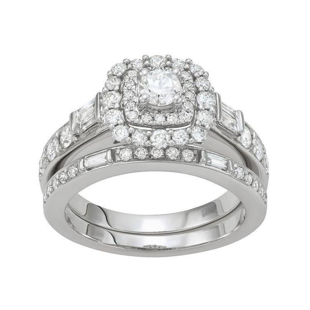 Simply Vera Vera Wang 14k White Gold 1 1/3 Carat T.W. Diamond Engagement Ring Set, Womens Product Image