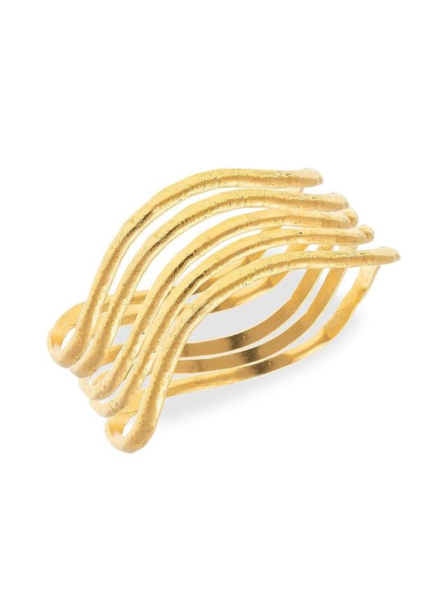 Womens Flow 22K Gold-Plated Bracelet Set Product Image