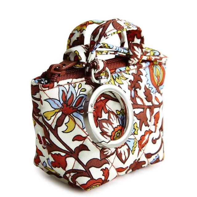 Vera Bradley Original Tote Bag Charm Women in Marrakesh Vines Cream Brown/White Product Image