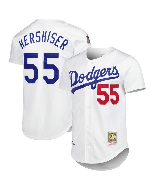 Mens Mitchell & Ness Orel Hershiser White Los Angeles Dodgers Cooperstown Collection Authentic Jersey - White Product Image