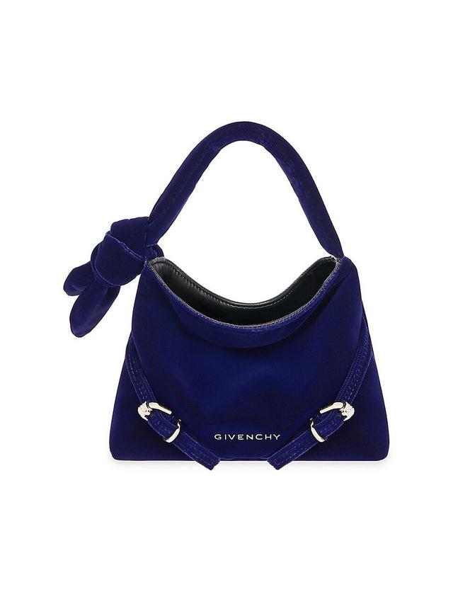 Womens Nano Voyou Bag in Velvet with Bow Detail Product Image