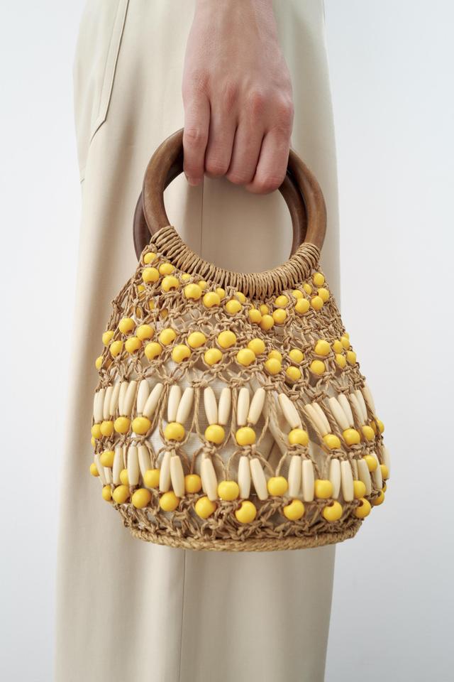 BEADED MINI BUCKET BAG Product Image