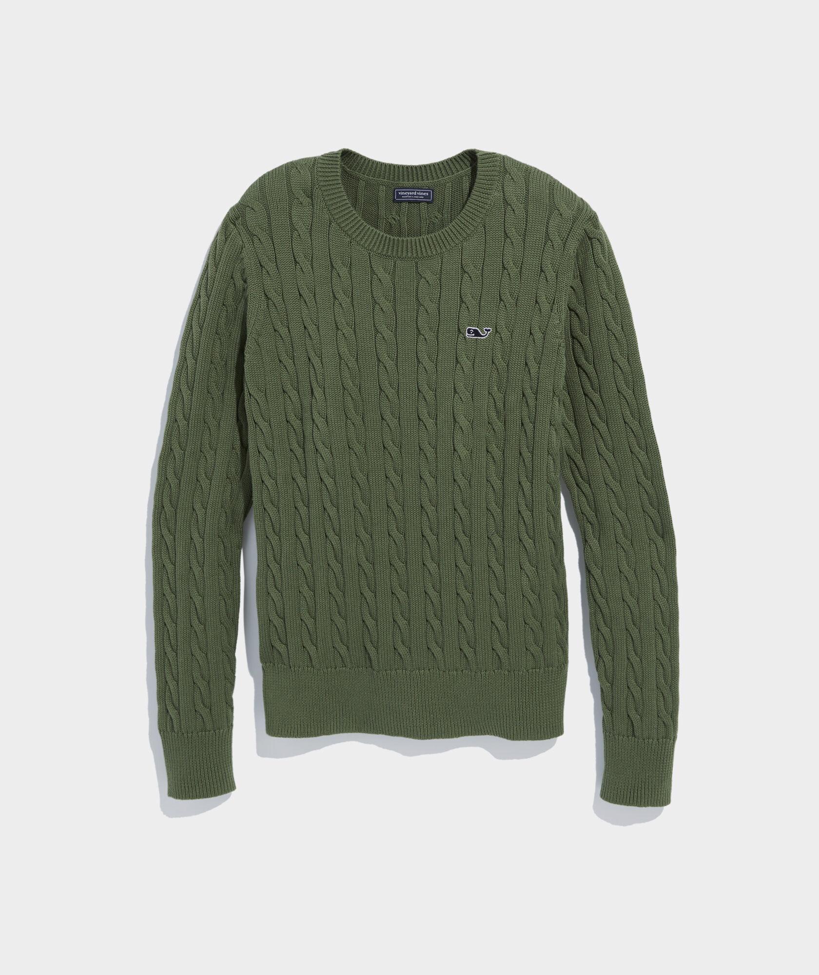 Cotton Cable Crewneck Sweater product image