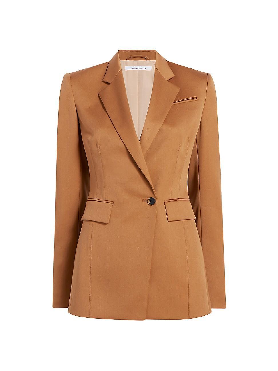 Womens Seamed-Waist Single-Breasted Jacket Product Image