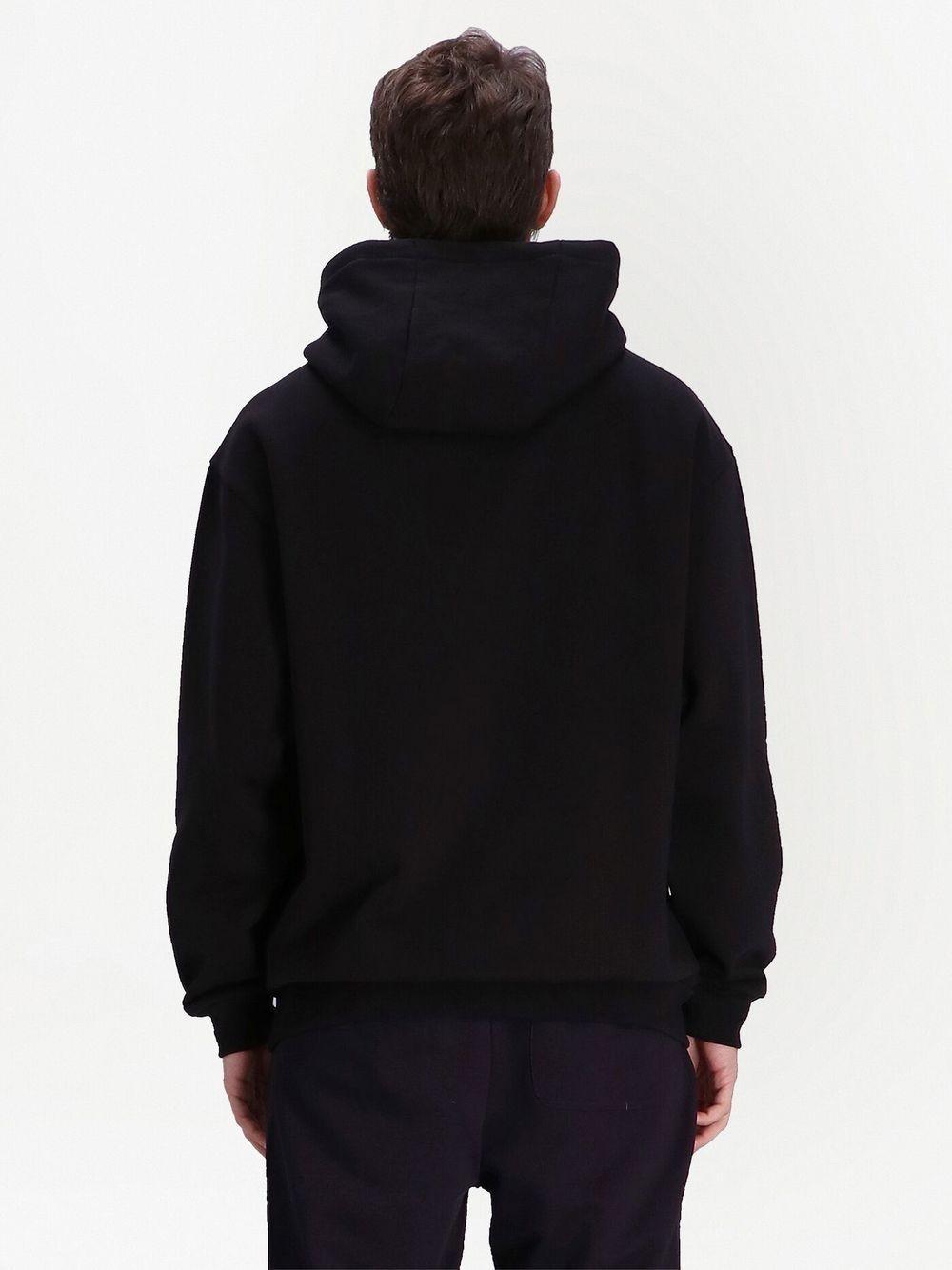 Boss X Khaby Relaxed-fit Cotton-blend Hoodie With Lenticular Artwork In Black Product Image