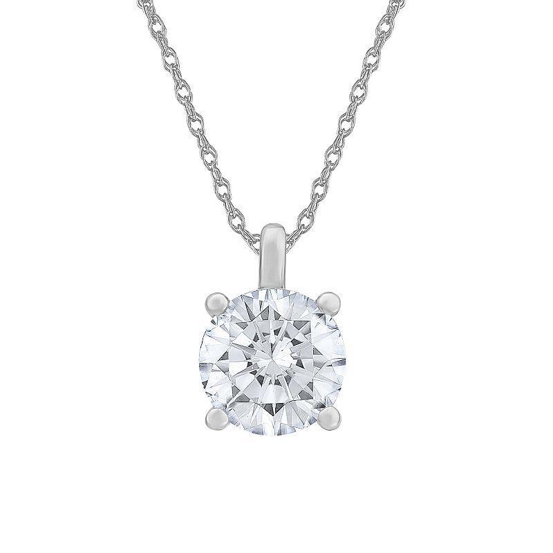 Diamond Medley 14k White Gold 3/4 Carat T.W. Lab-Grown Diamond Solitaire Pendant Necklace, Womens 14k Whgold Product Image