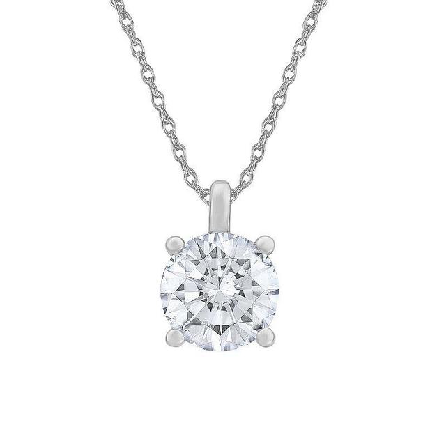 Diamond Medley 14k White Gold 3/4 Carat T.W. Lab-Grown Diamond Solitaire Pendant Necklace, Womens Product Image