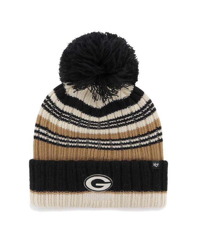 Womens 47 Brand Natural Green Bay Packers Barista Cuffed Knit Hat with Pom Product Image