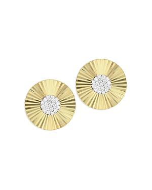 Womens Aura 14K Yellow Gold & Diamond Large Stud Earrings Product Image