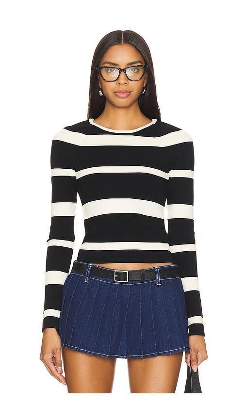 Lovers and Friends Miriam Striped Sweater in Black & Cream Product Image