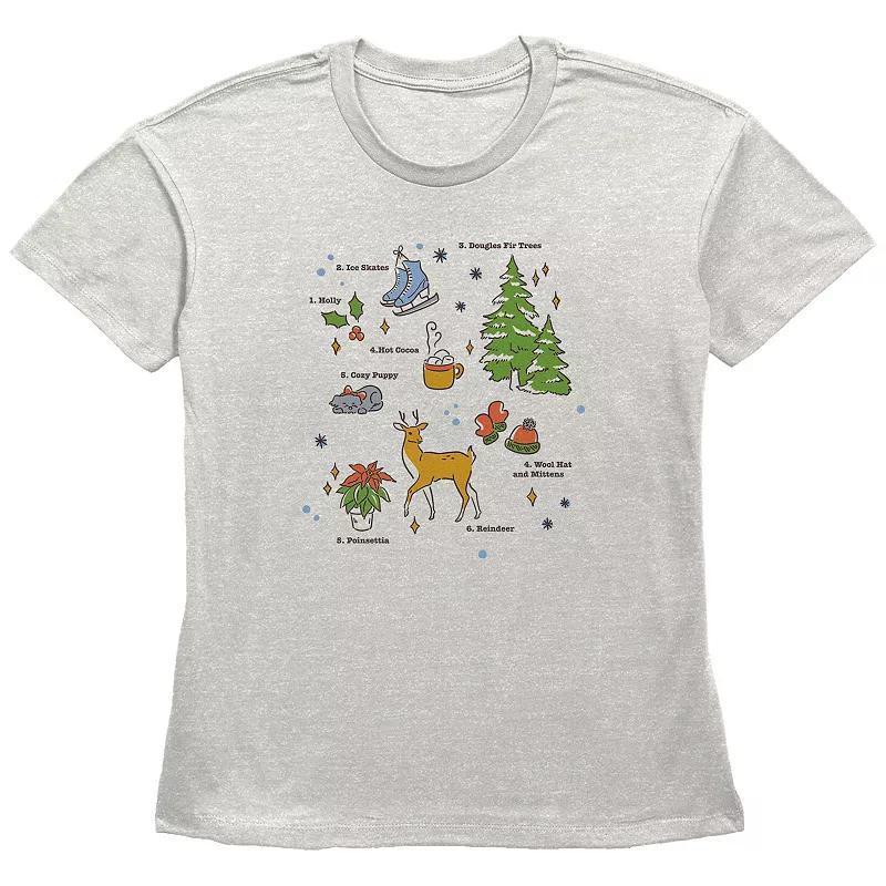 Womens Christmas Icons Spread Graphic Tee Product Image