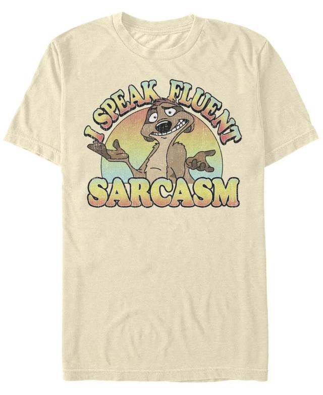 Mens Disney Lion King Timon Speaks Sarcasm Tee Natural Product Image