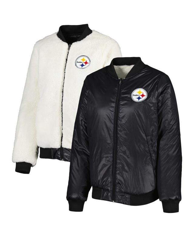 Womens G-III 4Her by Carl Banks Oatmeal/Black Pittsburgh Steelers Switchback Reversible Full-Zip Jacket Product Image