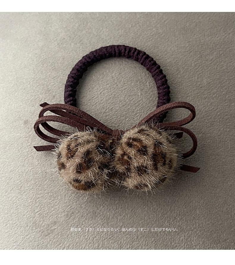 Leopard Print Bead Hair Tie Product Image