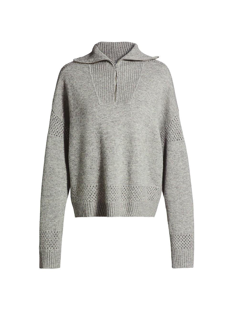 Womens Wool-Cashmere Quarter-Zip Sweater product image