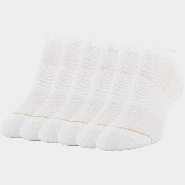 All Pro Womens Extended Size Aqua FX 6pk No Show Athletic Socks - White 8-12 Product Image