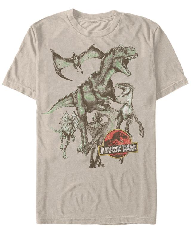 Mens Jurassic Park Retro Dino Tee Natural Product Image