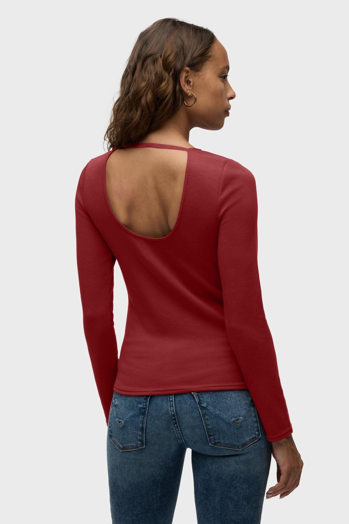 Long Sleeve Scoop Neck Top Female Product Image