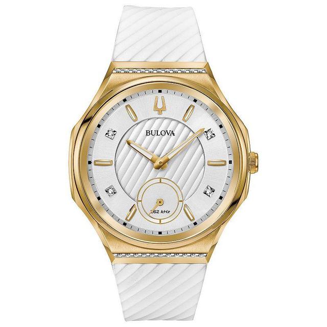 Bulova Womens CURV White Dial Diamond Watch - 98R237 Product Image