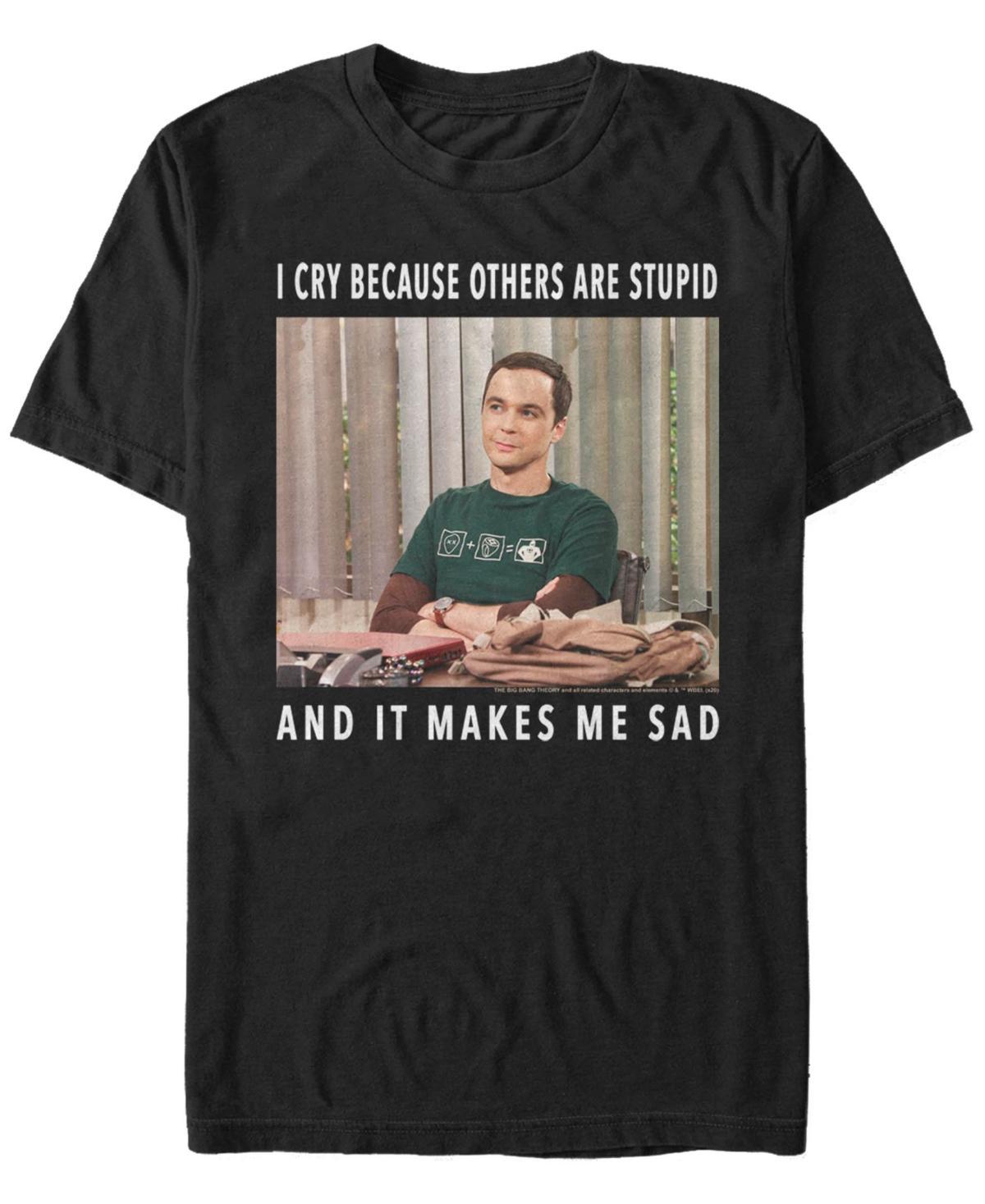 Mens Big Bang Theory Stupid Cry Short Sleeve T-shirt Product Image