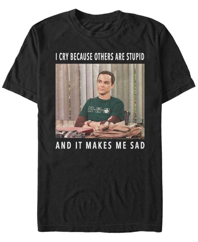 Mens Big Bang Theory Stupid Cry Short Sleeve T-shirt Product Image