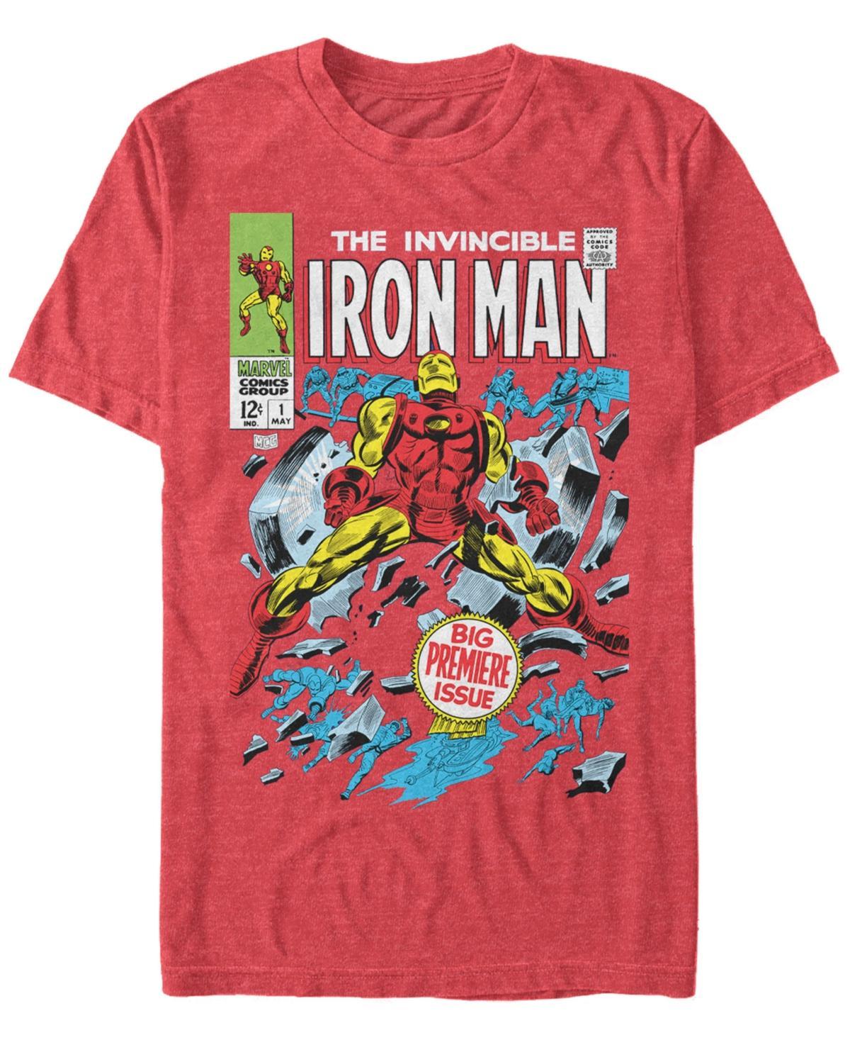 Marvel Mens Iron Man Invincible Premier Issue Comic Book Cover, Short Sleeve T-shirt Product Image