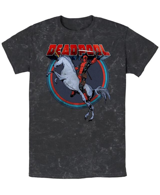 Fifth Sun Mens Deadpool On Unicorn Short Sleeve Mineral Wash Tee Product Image