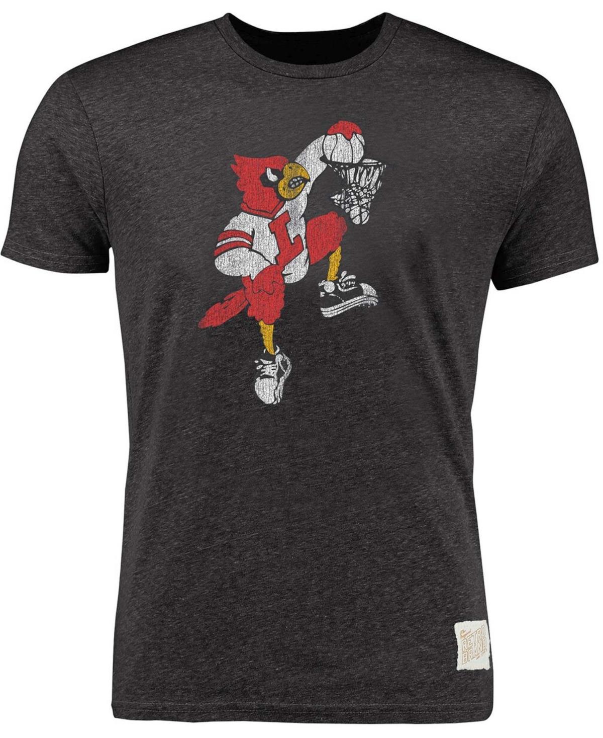 Mens Heather Black Louisville Cardinals Vintage-Like Tri-Blend T-shirt Product Image