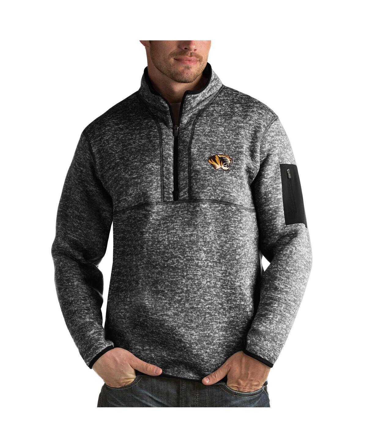 Antigua Mens Black Missouri Tigers Fortune Half-Zip Sweatshirt product image