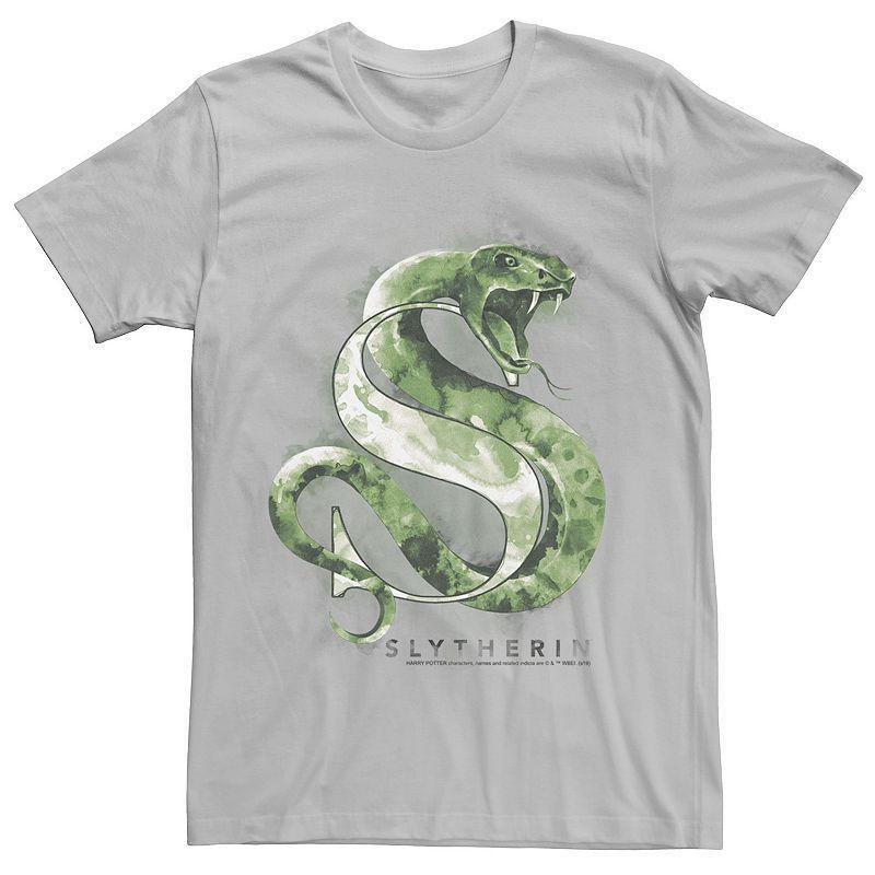 Mens Harry Potter Slytherin House Watercolor Tee Silver Product Image