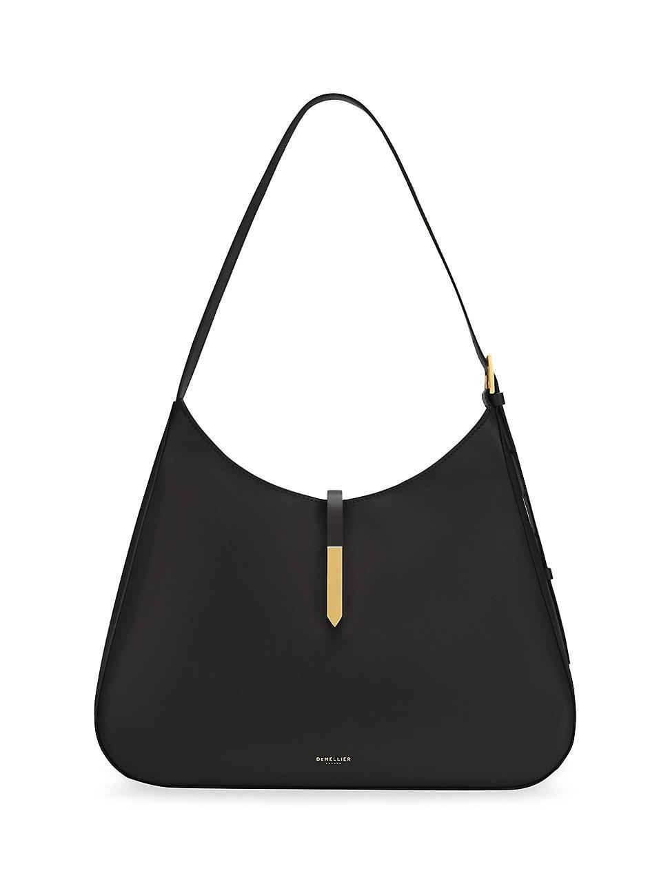 Womens Midi Tokyo Leather Hobo Bag - Black - Black Product Image