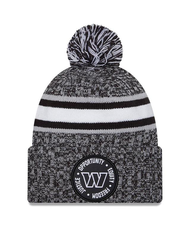 Mens New Era Heather Black Washington Commanders 2023 Inspire Change Cuffed Knit Hat With Pom Product Image