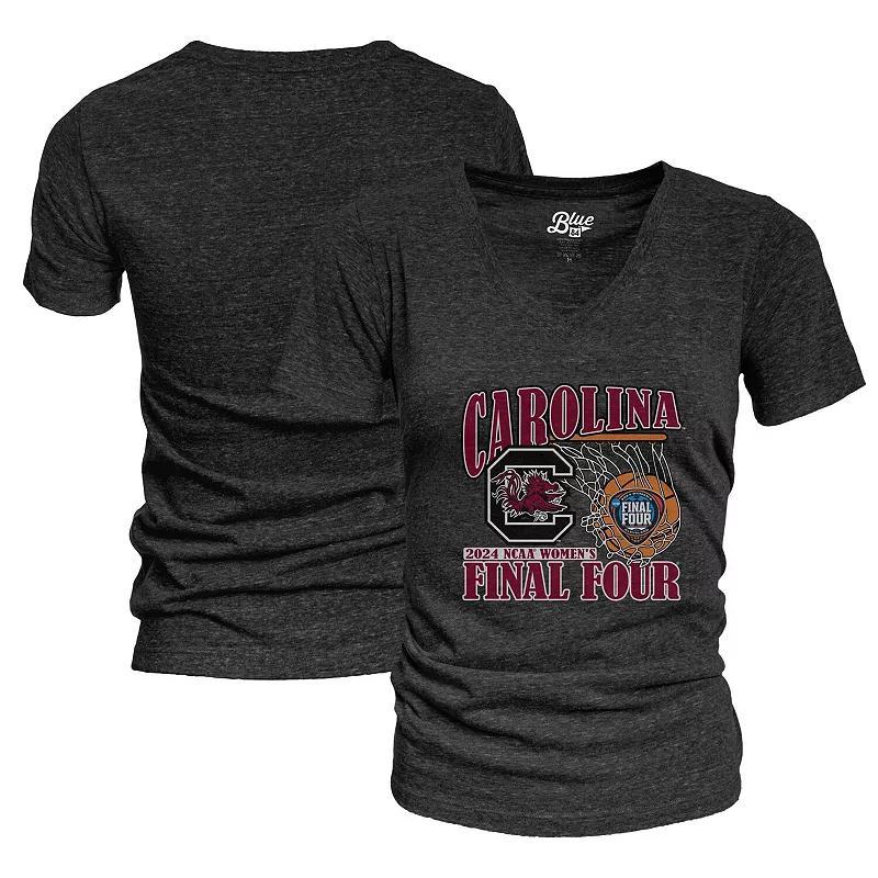 Womens Blue 84 South Carolina Gamecocks 2024 NCAA Womens Basketball Tournament March Madness Final Four Tri-Blend V-Neck T-Shirt Product Image