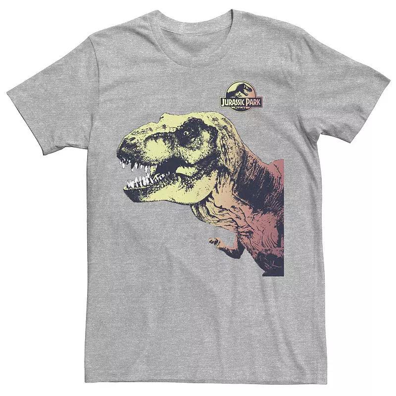 Mens Jurassic Park T-Rex Sunset Color Fil In Graphic Tee Royal Grey Product Image