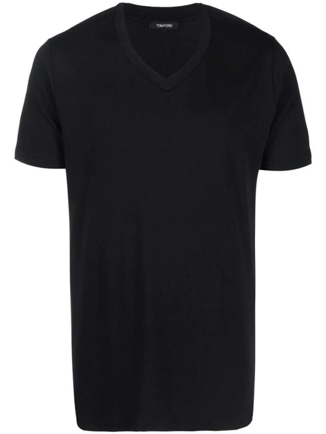 Crew-neck Fitted T-shirt In Black Product Image