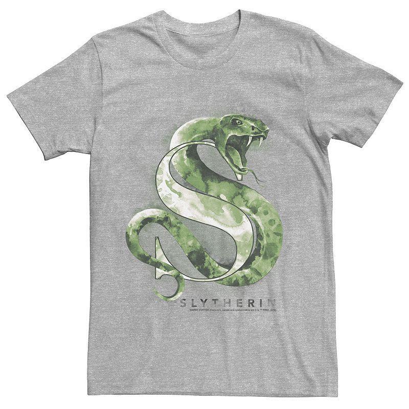 Mens Harry Potter Slytherin House Watercolor Tee Athletic Grey Product Image