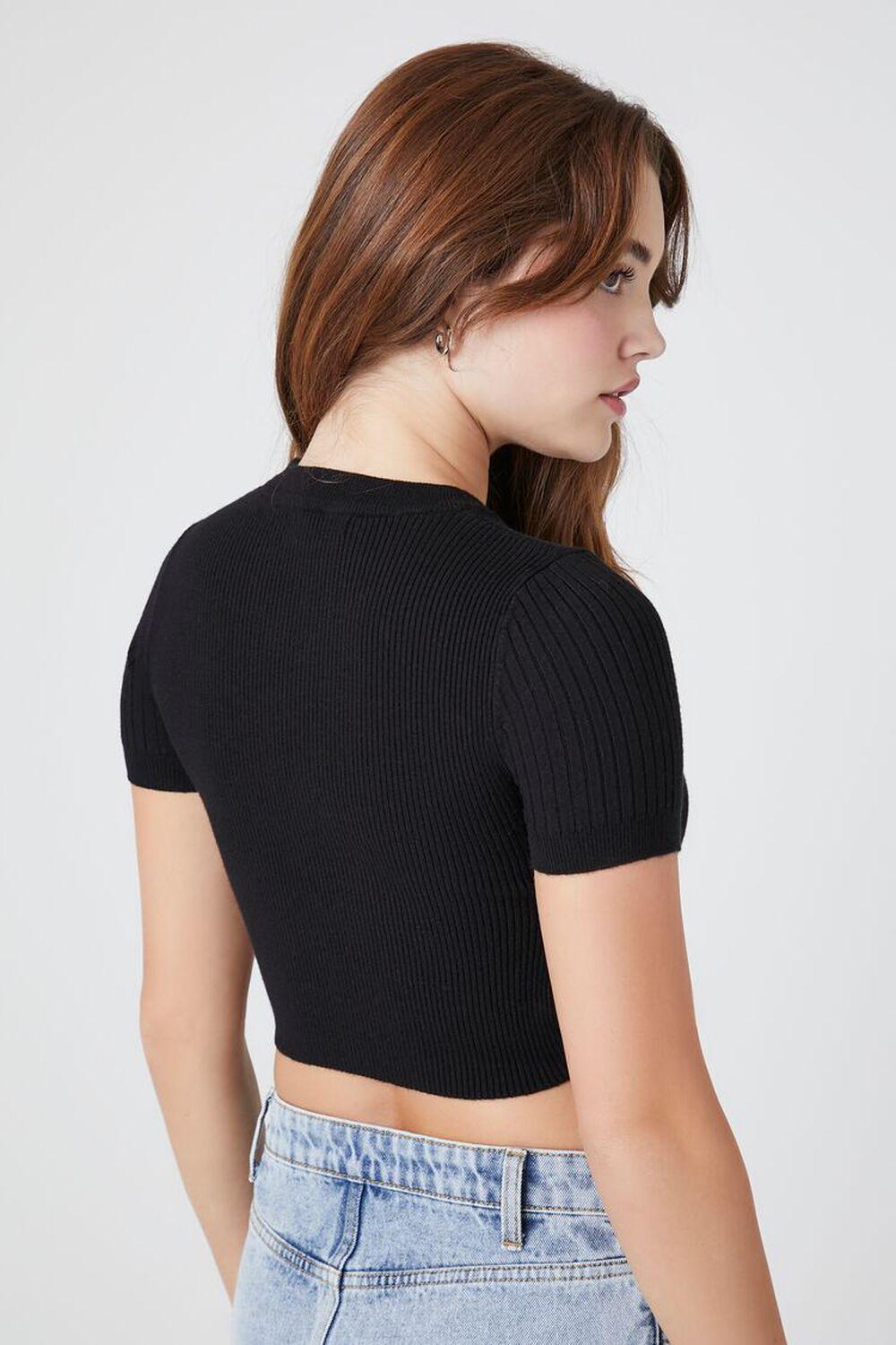 Sweater-Knit Cutout Cropped Tee | Forever 21 Product Image