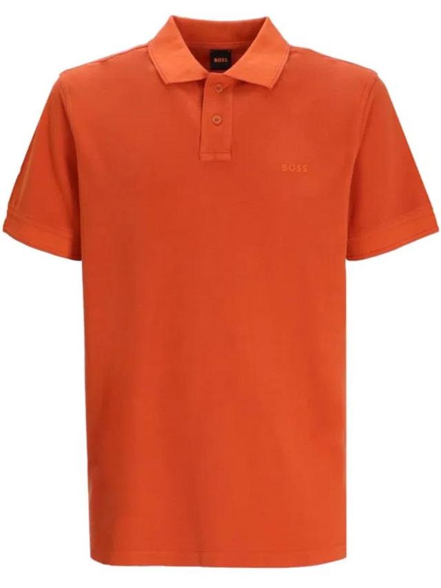 Embroidered-logo Polo Shirt In Orange Product Image