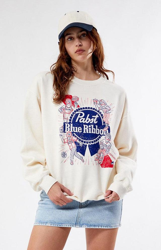 Women's Pabst Blue Ribbon Sports Crew Neck Sweatshirt Product Image