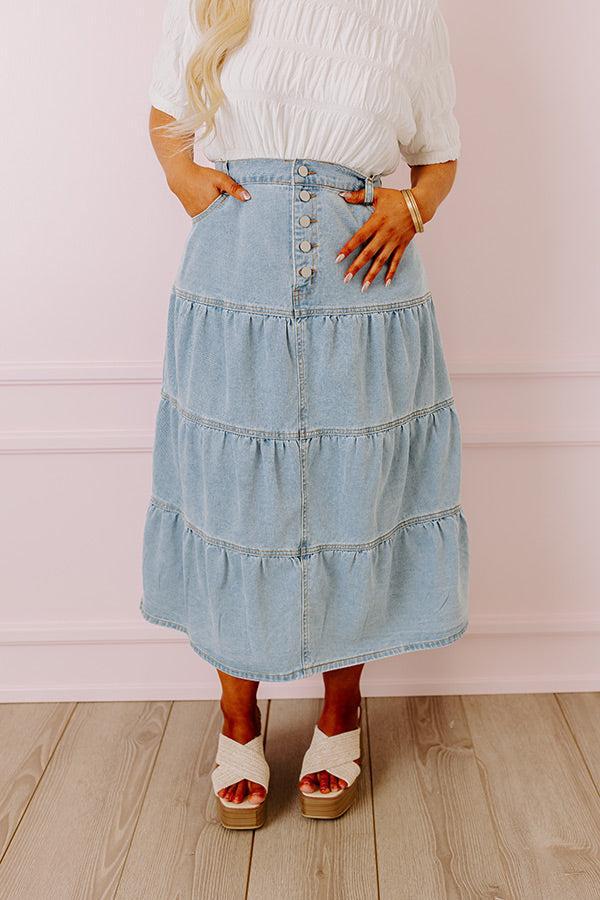 The Jacey Denim Skirt Curves Product Image