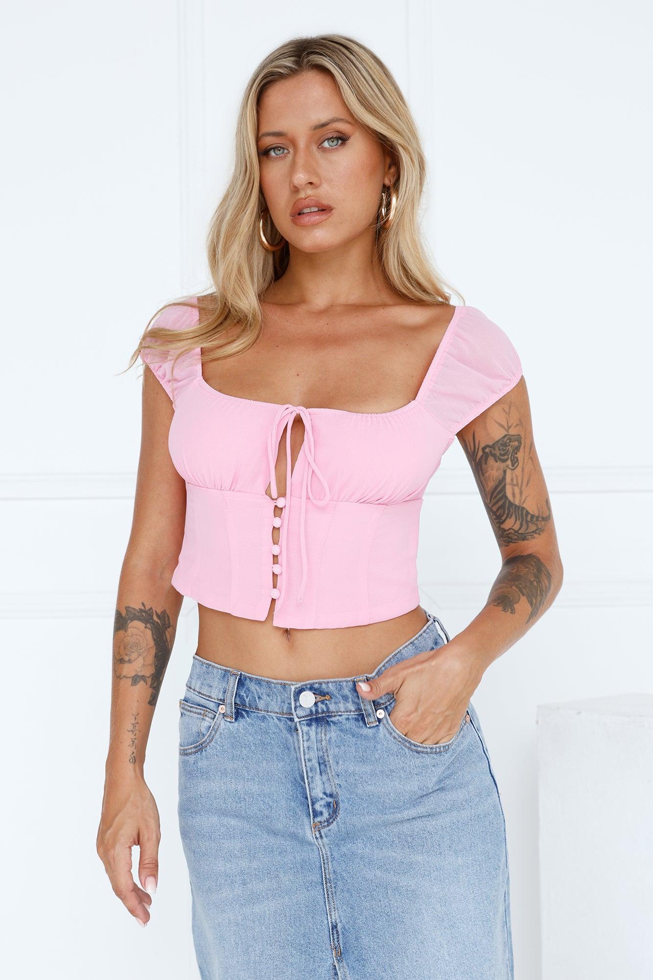 Sweetness Crop Top Pink Product Image