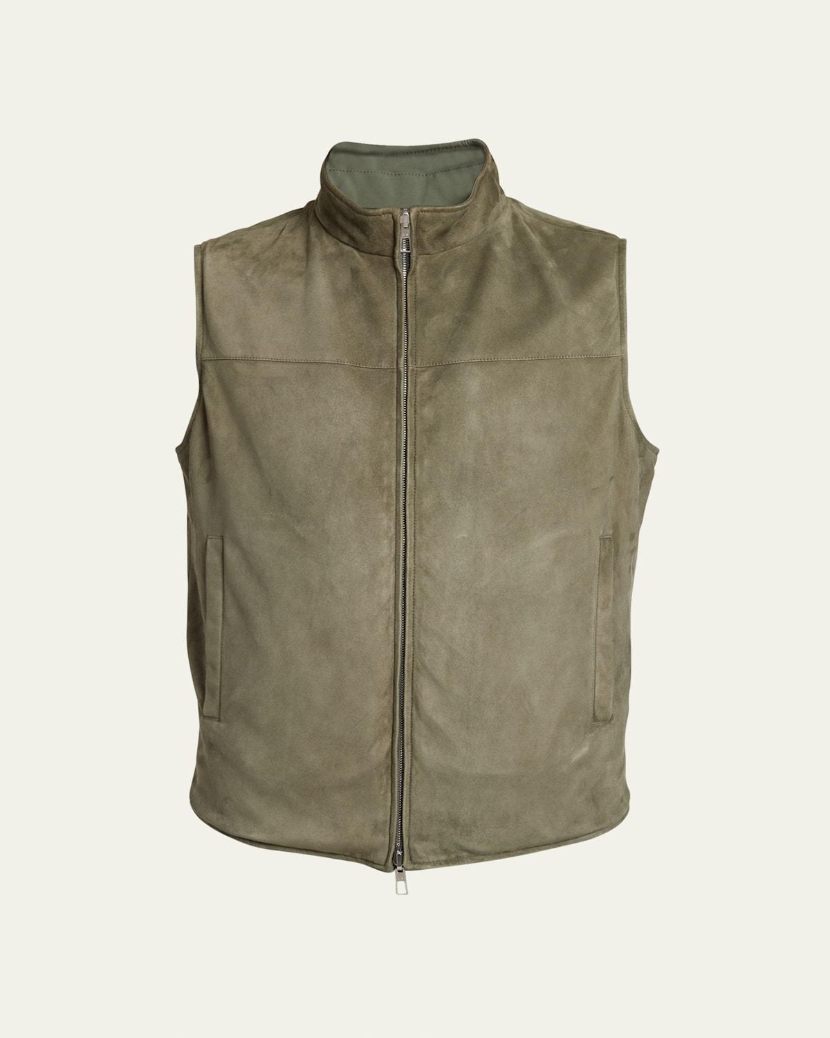 Mens Marlin Suede and Nylon Reversible Vest Product Image