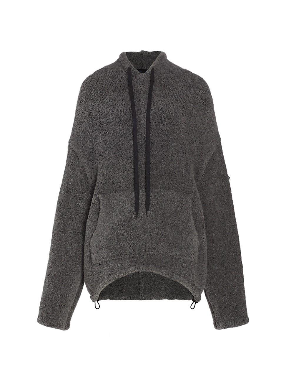 Womens Oversized Wool-Blend Sherpa Hoodie Product Image