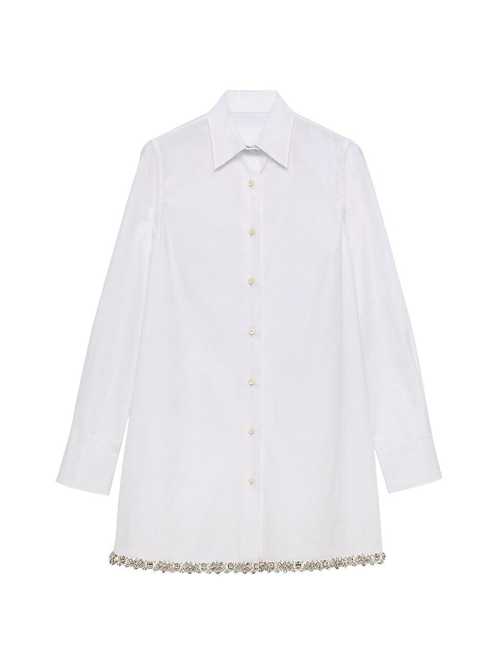 Womens Embroidered Poplin Shirt Product Image