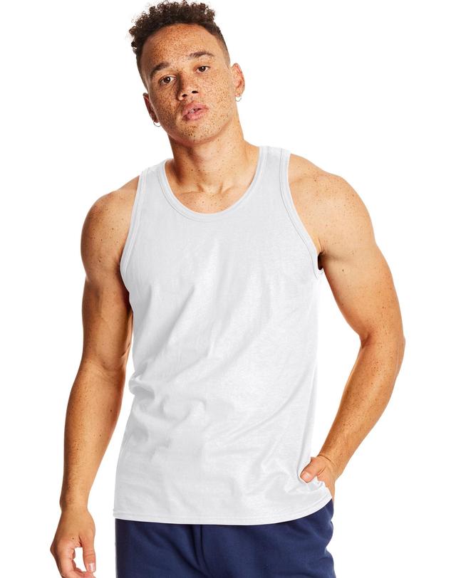 Mens Hanes X-Temp 2-Pack Performance Tank Top Light Silver Product Image