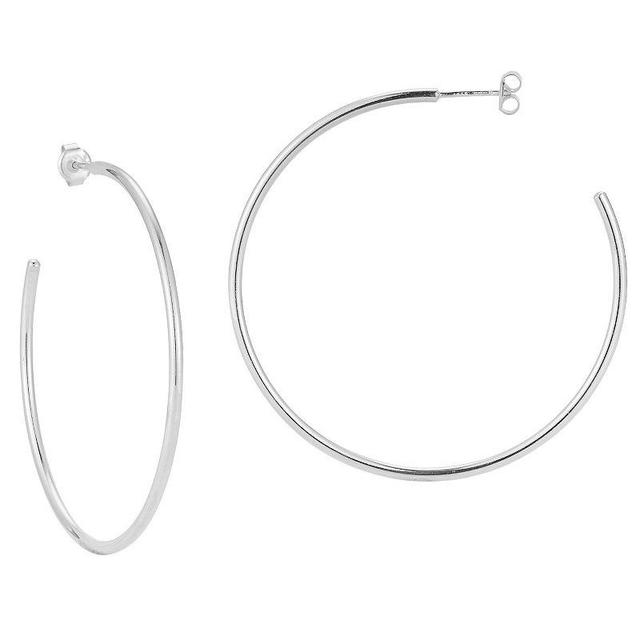 Sunkissed Sterling 14k Gold Over Silver Thick Hoop Earrings, Womens, Silver Tone Product Image