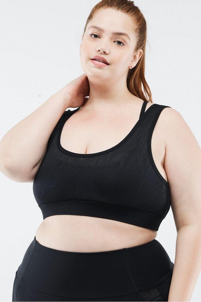 Fabletics Kira Medium Impact Sports Bra Womens black plus Size 4X Product Image