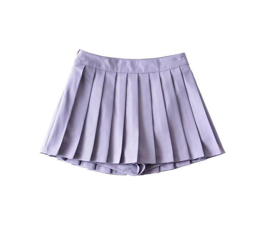 High Waist Mini Pleated Skirt Product Image