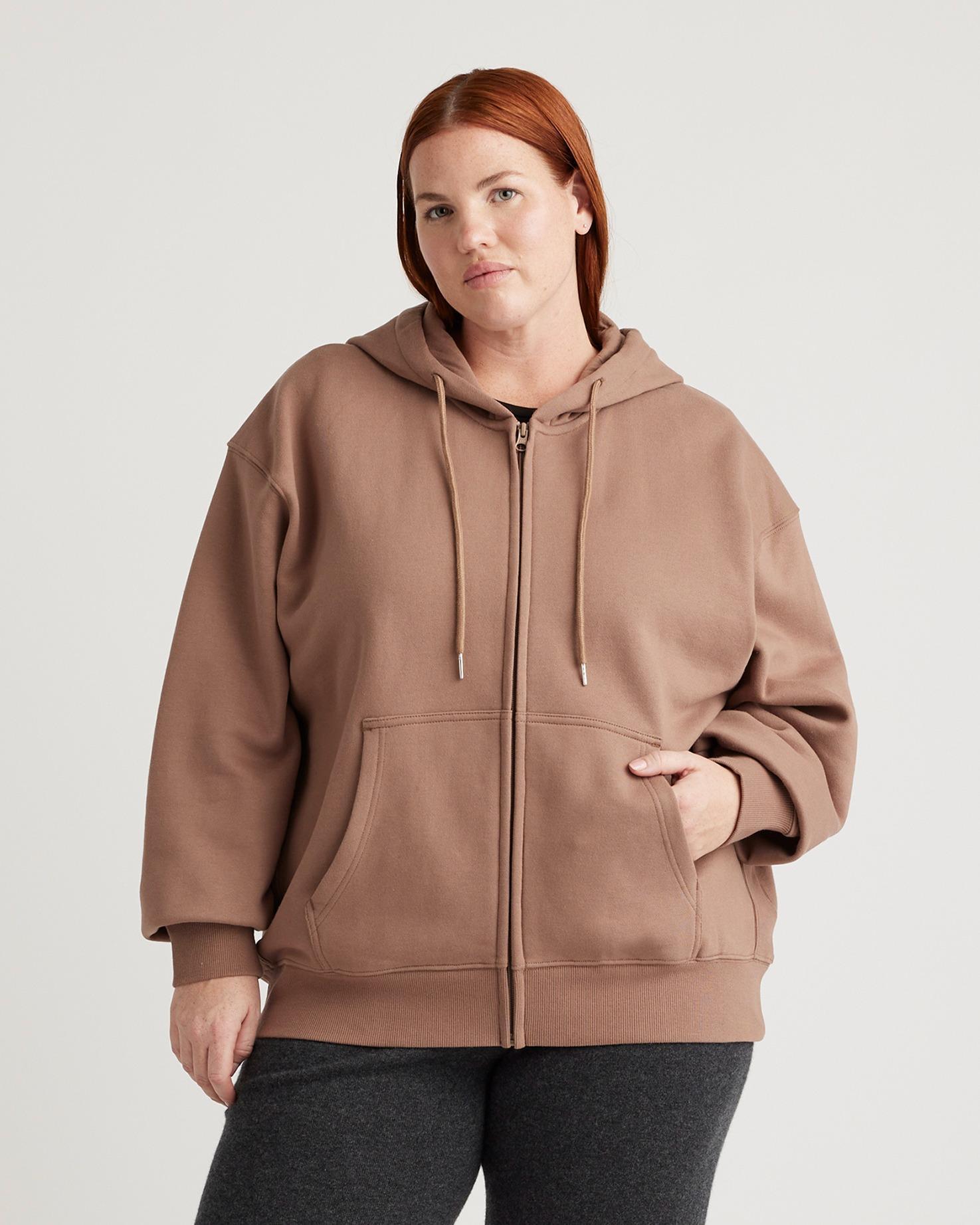 Organic Heavyweight Fleece Boyfriend Full Zip Hoodie Product Image