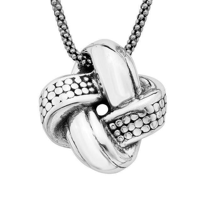 Sterling Silver Love knot Charm Necklace, Womens Product Image